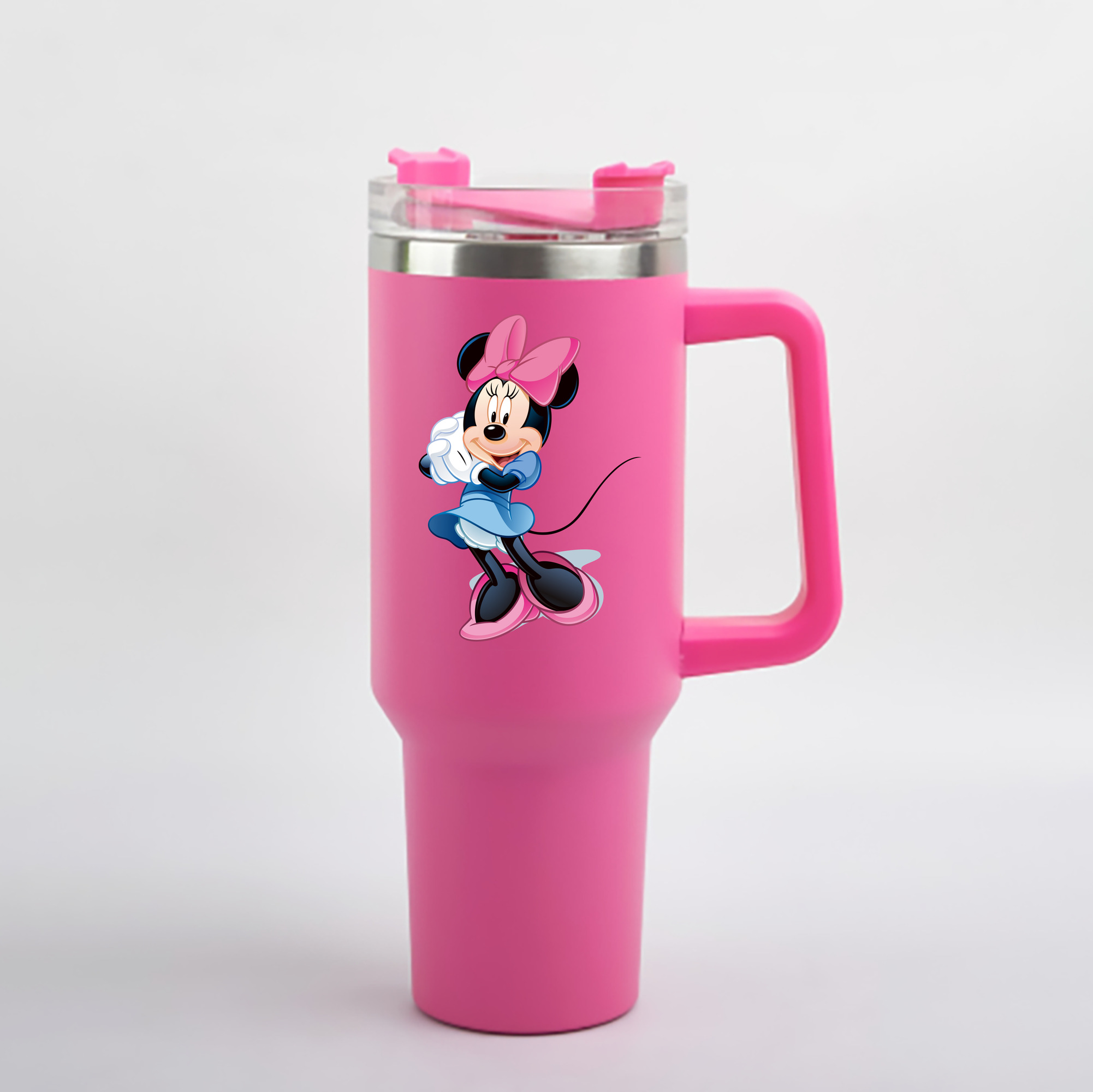 （画像用） ミッキーマウス Mickey Mouse 1200mL車用タンブラー - クリスタルステッカー（プラスチックストロー付き）
